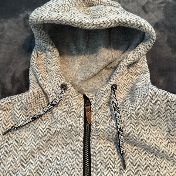 Roxy Gray Herringbone Zip Up — Size M - Picture 3 of 5